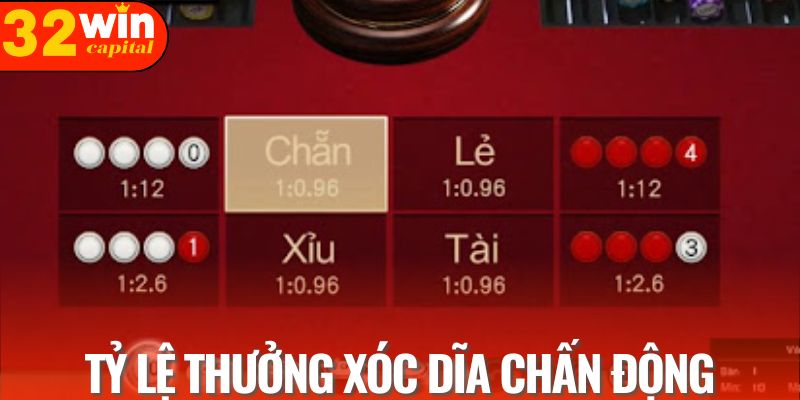 Nắm tỷ lệ trả thưởng khi chơi xóc đĩa tại 32Win